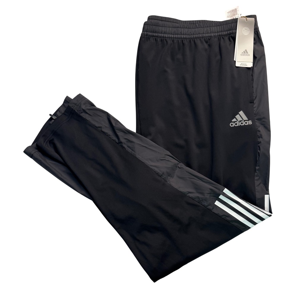 Adidas Men Astro Pant Knit Black Running Training Reflective 4XL New